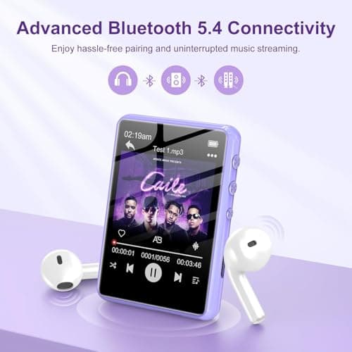 128GB MP3 Player - Music Player with Bluetooth 5.4, 2.4" Portable HiFi MP3 Player with FM Radio, HD Speaker, E-Book,Voice Recorder, Walkman Digital Music Player Earphones Included 2