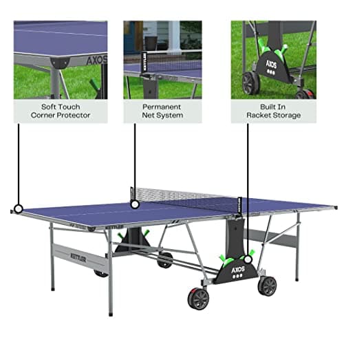 KETTLER Sport Axos Outdoor Table Tennis Table Bundle with Rackets and Balls 3