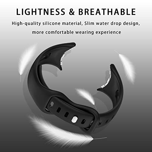 Eiavike Slim Bands Compatible with Google Pixel Watch 4 3 (41mm)/Pixel Watch 2 1, Adjustable Breathable Soft Silicone Sport Replacement Watch Band Straps Wristbands Bracelet for Google Pixel Watch 4
