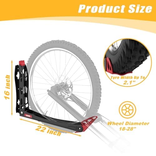 TORACK BIKEPAL Space Saving Wall Mounted Swivel Bike Racks, Vertical Bike Wall Hangers for Garage Storage Solution (2 Pack) 2