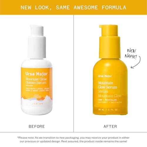 Ursa Major Mountain Glow Natural Face Serum | Vegan Daily Facial Moisturizer | Combat Wrinkles & Sagging Skin | Boost Radiance and Skin Glow | Cruelty-Free & Non-Toxic | For Men & Women | 1.0 ounce 2