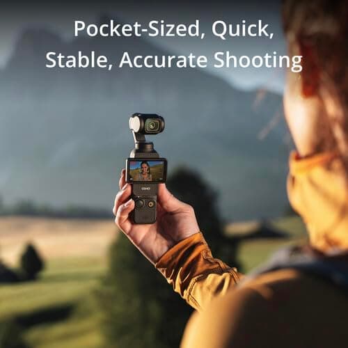 DJI Osmo Pocket 3 Creator Combo, 4K/120fps Video 3-Axis Stabilization, Handheld Vlogging Camera with Rotatable Touchscreen Mic 2 (CP.OS.00000302.01) + 64GB Memory Card + Camera Bag + More 4
