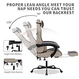 WOTSTA Gaming Chair with Massage,Ergonomic PC Gaming Chair with Footrest Comfortable Headrest and Lumbar Support, High Back, 300LBS (Grey) 3