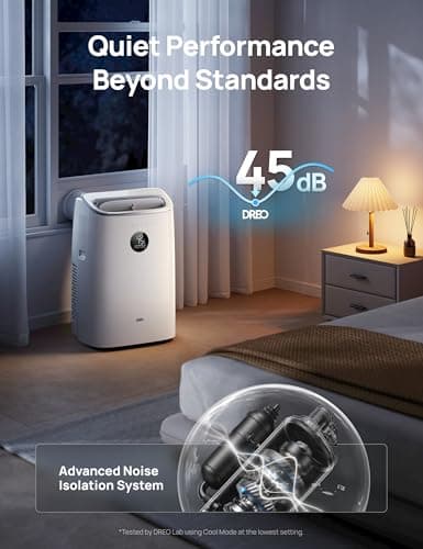 Dreo Portable Air Conditioners, 8000 BTU ASHRAE (5000 BTU DOE) Smart AC Unit for Bedroom with Drainage-free Cooling, 45dB Quiet, APP/Voice/Remote, Portable AC for Room Indoors, AC318S 5