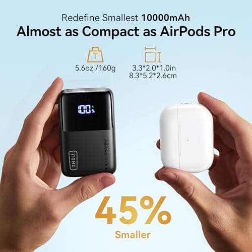 INIU Mini Portable Charger, Small 45W PD Power Bank, 10000mAh USB C in&Out Fast Charging Pocket Size Battery Pack, Travel Essentials Powerbank for iPhone 17 16 15 14 Pro Air, Xiaomi, Samsung S24 etc 2