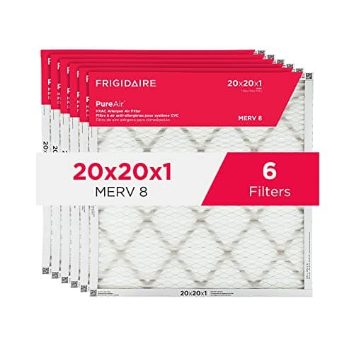 Frigidaire PureAir® 20x20x1 MERV 8 Allergen Electrostatic Pleated Air Conditioner HVAC AC Furnace Filters - 6 Pack (exact dimensions 19.81 X 19.81 X 0.81)