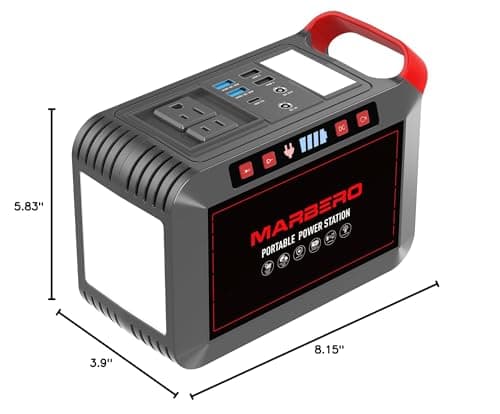 Portable Power Station 300W MARBERO 237Wh Camping Solar Generator Backup Lithium Battery with Pure Sine Wave 110V AC Outlet, USB C, USB A, DC for Outdoors Camping CPAP Home Blackout Emergency 3