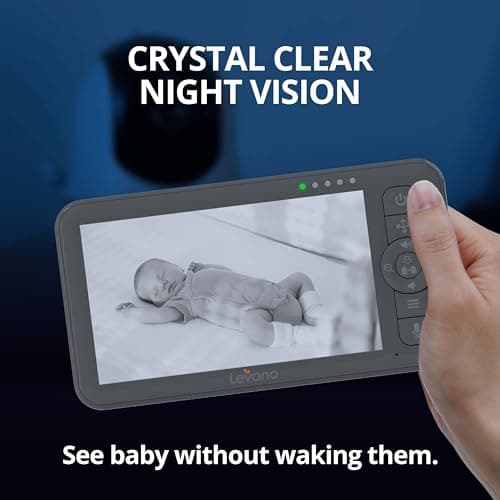 Levana Nala 5.5" HD Video Baby Monitor, 2 1080P Night Vision PTZ Cameras, 22 Hour Battery Life, 5000mAH Battery, No WiFi, Two-Way Talk, 1000ft Range, Carrying Case, 2 Year Warranty 5