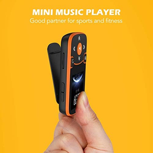 AGPTEK 16GB MP3 Player with Clip, Bluetooth 5.3 Lossless Sound with FM Radio, Voice Recorder for Sport Running, Supports up to 128GB TF Card, Orange 5