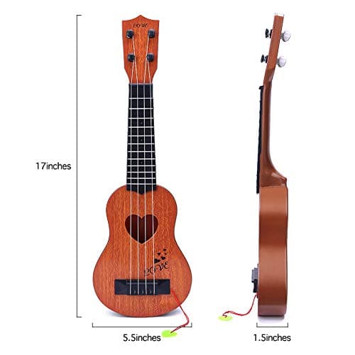 YEZI Kids Toy Classical Ukulele Guitar Musical Instrument, Brown 3