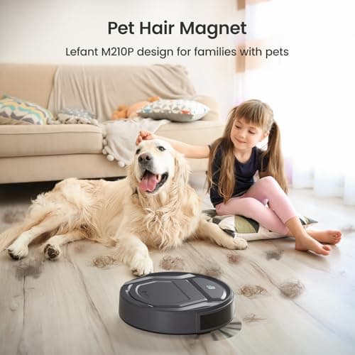 Lefant M210P Robot Vacuum Cleaner, 4000pa Suction, 200 Mins Runtime, Super Thin, Quiet, Self-Charging, Ideal for Pet Owners, Multi Surface Cleaning, APP/WiFi/Alexa Control, Gray 2