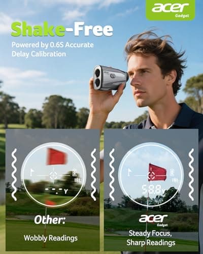 Acer Golf Rangefinder with Slope - 1200 Yards Laser Range Finder for Hunting, 6X Magnification Rangefinders Golf with Flag Pole Locking Vibration, Rechargeable Magnetic Golfing Gift for Men 2