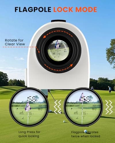 Golf Rangefinder with Slope - 1200 Yard Laser Range Finder for Golfing & Hunting, High-Precision Flag Locking Vibration, 7X Magnification, USB-C Rechargeable, Built-in Magnetic Strip 4