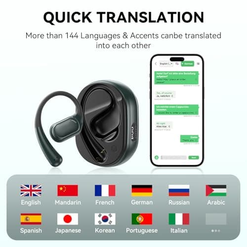 Language Translation Earbuds, AI Translation Earbuds Real Time with 144 Languages & Accents Online, Translator Device with APP Support Music and Calling, Simultaneous Translation Bluetooth 5.4 5