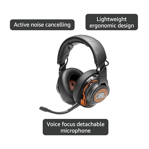 JBL Quantum One - USB wired over-ear professional gaming headset with head-tracking enhanced JBL QuantumSPHERE 360, Active noise cancelling and Hi-Res certified sound (Black) 4