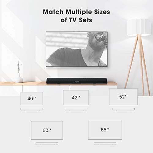 BESTISAN Sound Bar, 100Watt Soundbar for TV, Wired & Wireless Bluetooth 5.0 Sound Bar(40 Inch, 6 Drivers, Optical, HDMI-ARC) 2