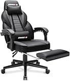 BOSSIN Gaming Chair with Massage, Ergonomic Heavy Duty Design with Footrest and Lumbar Support, Large Size Cushion High Back Office Chair, Big and Tall Gaming Computer Chair for Kids 3
