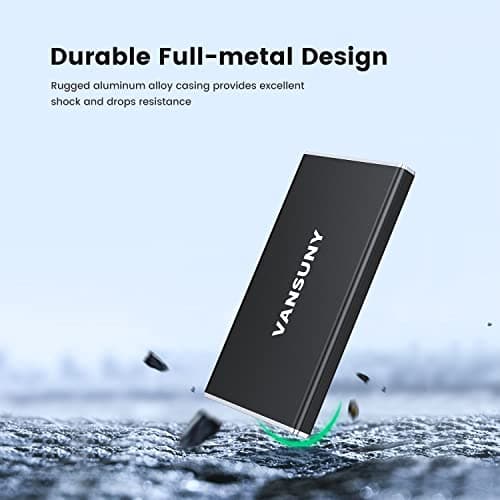 Vansuny 500GB Portable External SSD, USB 3.1 Gen2 450MB/s High-Speed Data Transfer, Metal USB C Mini Portable External Solid State Drive for PC, Laptop, Phones and More 4