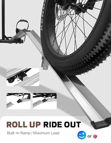 Young Hitch Mount Bike Rack with Ramp, 200 lbs. Capacity for 2 E-Bikes, Fat Tire and Standard, fits Cars, SUVs, RVs, Trailers with 2 Inch Receiver 3