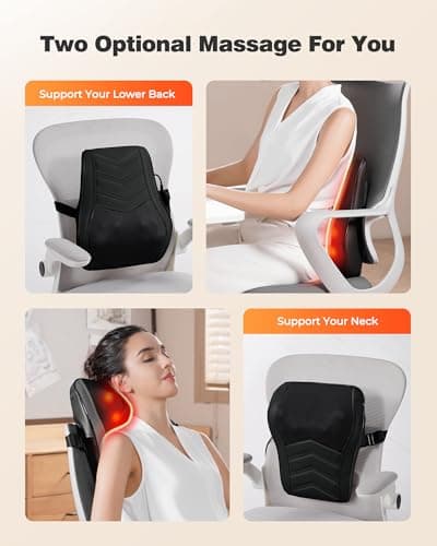 OMASSA Shiatsu Neck Massager with Heat, 3D Kneading Back Massage Pillow for Pain Relief, Massagers for Neck and Back, Shoulder, Leg, Gifts for Men Women Mom Dad, Stress Relax at Home Office and Car 6