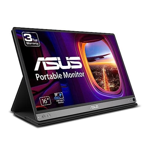 ASUS ZenScreen 15.6” 1080P Portable USB Monitor (MB16AC) - Full HD (1920 x 1080), IPS, USB Type-C, Eye Care, Smart Case, External Screen for Laptop, 3-Year Warranty,Black