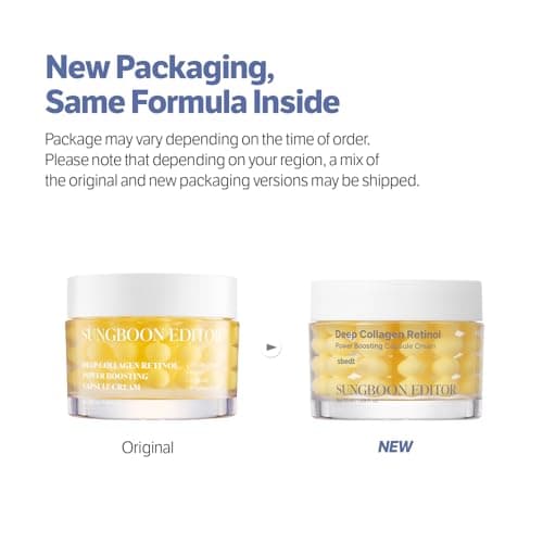 SUNGBOON EDITOR Deep Collagen Retinol Capsule Cream | Anti-Aging Cream for Wrinkles,Firming & Dry Skin | 300K White Spicules+Collagen+Retinol | Stocking Stuffers for Women | Korean Skincare,1.69 fl.oz 2