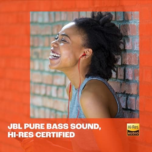 JBL Tune 310C - Wired Hi-Res in-Ear Headphones, Tangle-Free Flat Cable, 3-Button Remote with Microphone (Black) 4