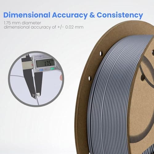 ELEGOO PLA Filament 1.75mm Black 1KG, 3D Printer Filament Dimensional Accuracy +/- 0.02mm, 1kg Cardboard Spool(2.2lbs) 3D Printing Filament Fits for Most FDM 3D Printers 3