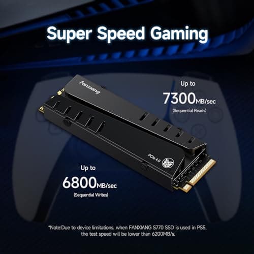fanxiang S770 1TB NVMe M.2 SSD for PS5 - with Heatsink and DRAM, Up to 7300MB/s, PCIe 4.0, Suitable for PS5 Memory Expansion, Game Enthusiasts, IT Professionals 2