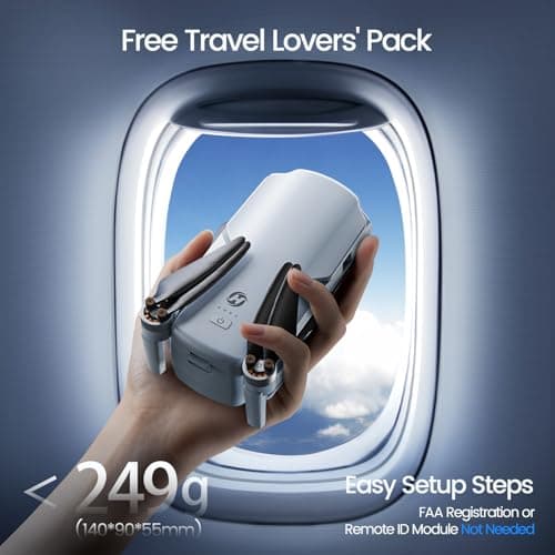 Holy Stone HS360E GPS EIS Drones with Camera for Adults 4K, 249g FAA Compliant Lightweight Foldable FPV RC Quadcopter Drone with 1200W Sensor, 20000ft Range, Auto Return, Follow Me, Upgraded HS360S 3