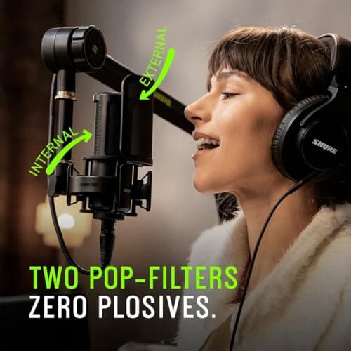 Shure SM4 Studio Recording Microphone Kit, XLR Home Studio Condenser Mic with Mix-Ready Audio - All-Metal Construction, Includes Detachable Magnetic Pop Filter & Shock Mount (SM4-K-KIT) 4