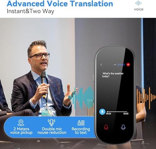 Language Translator Device No WiFi Needed, 137+ Languages Voice Translator Device Two-Way, Instant Translation Device Real Time Support Offline/Recording/Photo Translation for Travel Business Gift 5