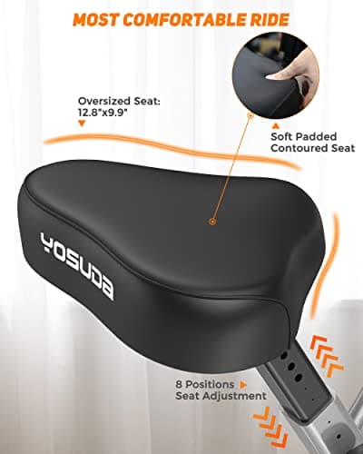 YOSUDA Exercise Bike, 2 in 1 Folding Exercise Bike for Seniors 270lbs Capacity, Magnetic X-Bike with 8-Level of Resistance, for Home Gym Workout 4