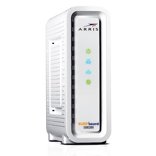 ARRIS SURFboard SB8200 DOCSIS 3.1 Cable Modem, Approved for Comcast Xfinity & APC UPS 1500VA Sine Wave UPS Battery Backup, BR1500MS2 Backup Battery Power Supply 2