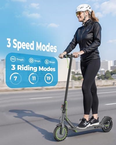 Roinside Electric Scooter for Adults - 8.5" Solid Tires, 350W Motor, Up to 19 MPH and 15 Miles Long-Range Commuting Folding E-Scooter with Dual Braking System and Smart App 3