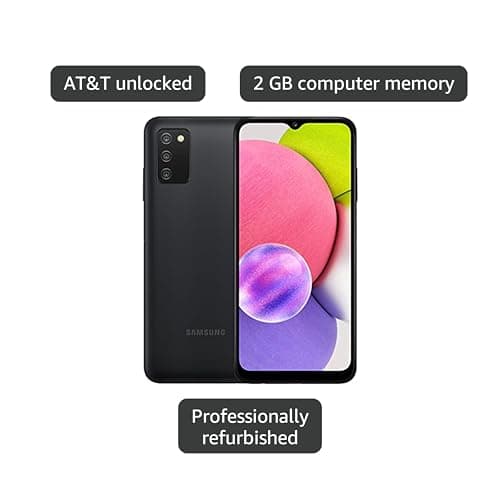 Samsung Galaxy A03s Cell Phone, AT&T GSM Unlocked Android Smartphone, 32GB, Long Lasting Battery, Expandable Storage, 3 Camera Lenses, Infinite Display - Black (Renewed) 4