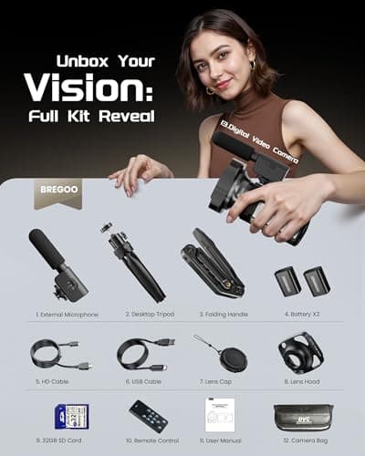 5K Video Camera Camcorder, UHD 64MP Vlogging Camera for YouTube with 3" 270° Rotatable Touch Screen, Digital Camera with IR Night Vision, 16X Zoom/WiFi/Webcam/HD/32GB Card/2 Batteries/Microphone 5