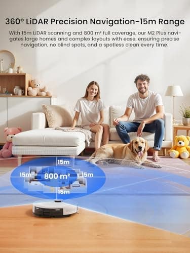 Lefant LiDAR Robot Vacuum and Mop,75-Day Self-Emptying,6000Pa Powerful Suction,Customized Cleaning,Home Mapping, 140 Min Runtime, Roller Brush for Carpet,2.4G/5G WiFi/Alexa/APP/iWatch,M2 Plus 2