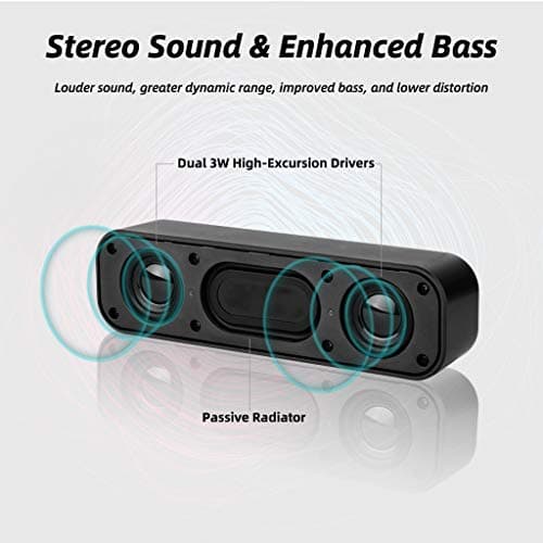 [Upgraded] USB Computer /Laptop Speaker with Stereo Sound & Enhanced Bass, Portable Mini Sound Bar for Windows PCs, Desktop Computer and Laptops 2