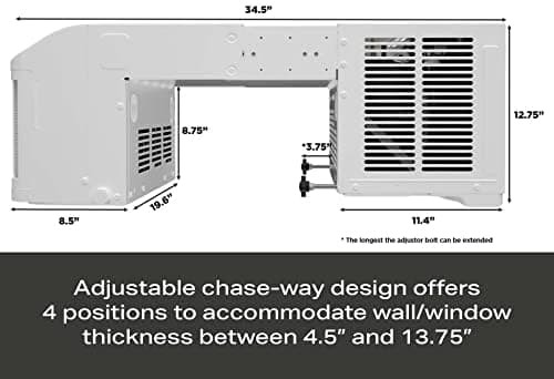 GE Profile ClearView Window Air Conditioner Unit, 8,300 BTU, U-Shaped Adjustable Depth, Energy Efficient Cooling up to 350 sq ft., Ultra Quiet, SMART Home Capable, Includes Remote, White 3