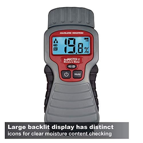 Calculated Industries 7440 AccuMASTER XT Digital Moisture Meter | Handheld |Pin Type | Backlit LCD Display | Detects Leaks, Damp and Moisture in Wood, Walls, Ceilings, Carpet and Firewood 2