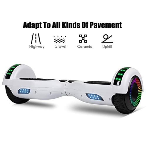 LIEAGLE Hoverboard, 6.5" Self Balancing Scooter Hover Board with Many Certified Wheels LED Lights for Kids Adults(White) 5