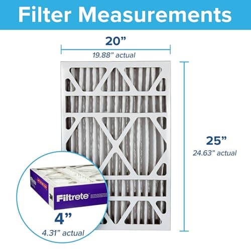 Filtrete 20x25x4 AC Furnace Air Filter, MPR 1550, MERV 12, Fits Honeywell & AprilAire Space-Gard, CERTIFIED Asthma & Allergy Friendly, Electrostatic Filter, 2-Pack (Actual Size 19.88x24.63x4.31 in) 2