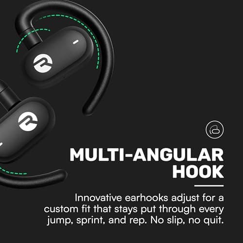 Raycon Fitness Open Earbuds – True Wireless Open Ear Bluetooth Headphones, Hook Design, IPX5 Water Resistant, 40 Hours of Battery Life (Mint) 5