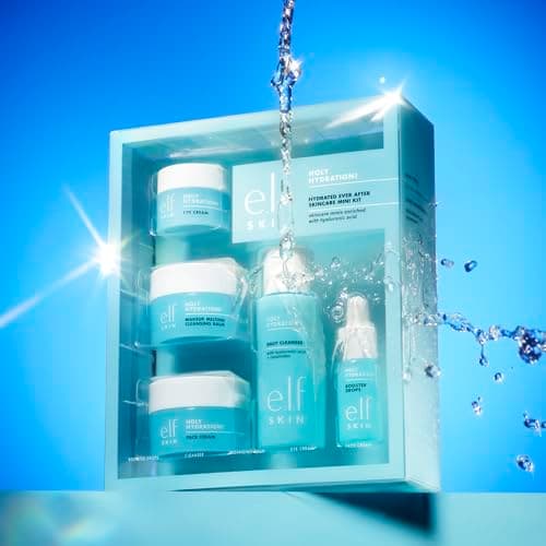 e.l.f. SKIN Holy Hydration! Hydrated Ever After Skincare Mini Kit, Cleanser, Makeup Remover, Moisturizer & Eye Cream For Hydrating Skin, Airplane-Friendly Sizes 2