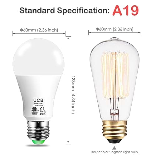 UCB Alexa Light Bulb 130W Equivalent, Smart Light Bulbs Warm White to Daylight Tunable, A19 E26 Bluetooth LED Bulbs Work with Alexa Only for Bedroom Kitchen Living Office No WiFi Required 4 Pack 5