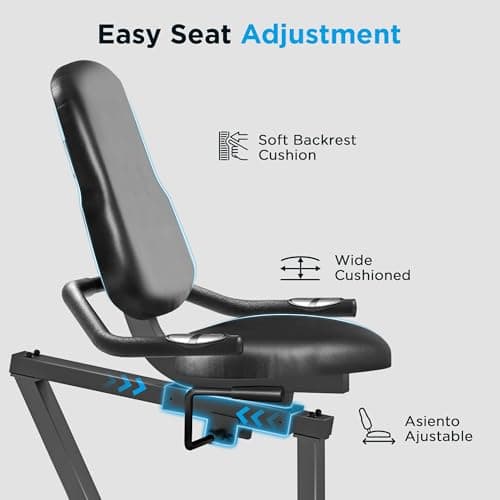 JLL Smart Cross Trainer Recumbent Exercise Bike with Arm Exercisers, 8-Level Magnetic Resistance Stationary Machine, LCD, Bluetooth Fit App, Home Workout Cardio Equipment, Seniors & Adults 4