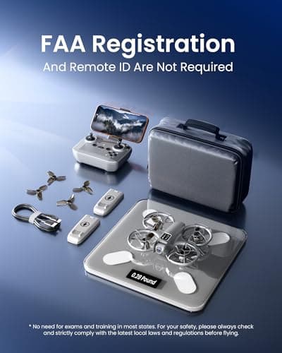 Drone with Camera - RC Quadcopter for Kids & Adults Beginners, with One Key Takeoff/Landing, Altitude Hold, Headless Mode, 3D Flip & Trajectory Flight, 3-Speed Mode, 2 Rechargeable Batteries & Carrying Case, Gray 4