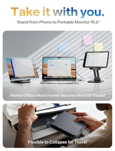 LISEN for iPad Stand Tablet Holder for Desk- Foldable Office Gifts for Men Women Desk Accessories, Home Gadgets Essentials Portable Monitor Stand for iPad a16 Accessories Bed Kindle Fire 4-15.9" 4