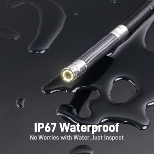 Teslong Two-Way Articulating Borescope with Light, Industrial Endoscope Inspection Camera with Articulated Probe, Flexible Mechanic Fiber Optic Snake Scope Cam for Wall Automotive Engine Inspect-5FT 5